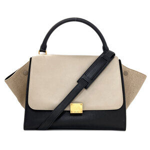 Celine Trapeze Medium 2-Way Handbag, Calfskin, Women's.